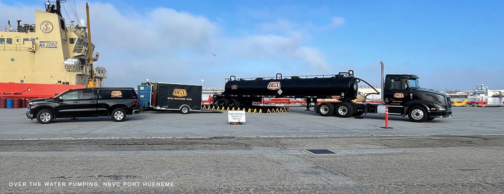Black Gold Industries performing over the water pumping at Naval Base Ventura County Port Hueneme